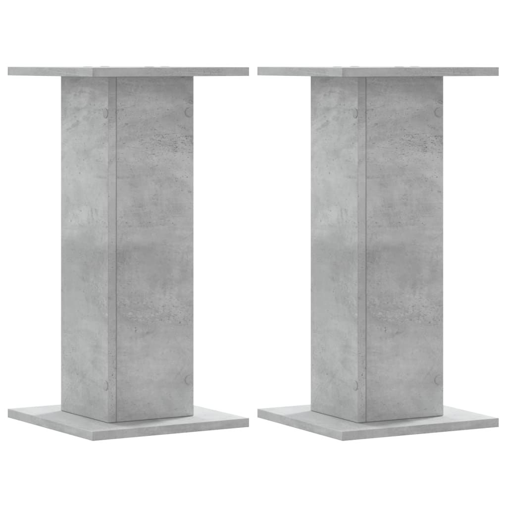 Loudspeaker Stand 2 pcs Concrete Grey 30x30x60 cm Wood-based Material