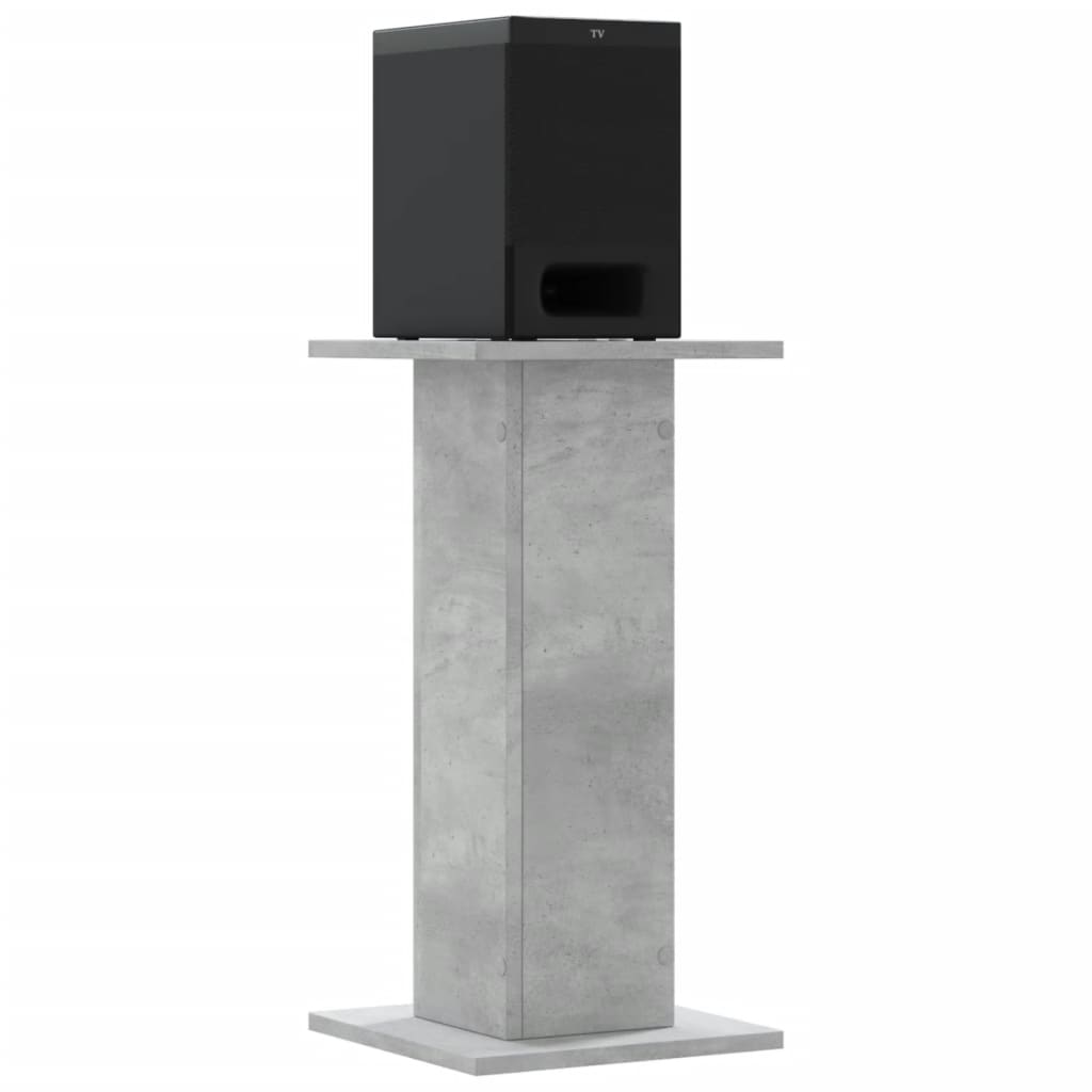 Loudspeaker Stand 2 pcs Concrete Grey 30x30x60 cm Wood-based Material