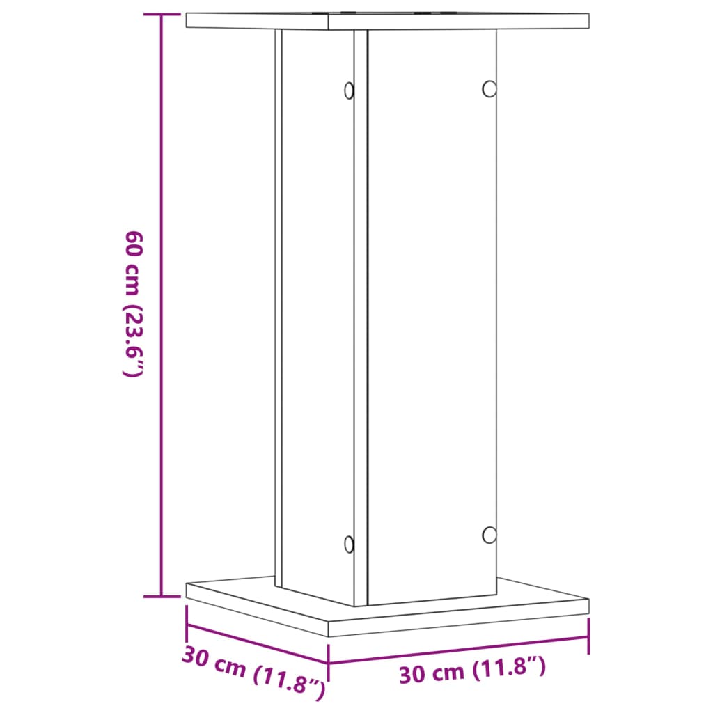 Speaker Stands 2 Pcs. Reclaimed Wood Look 30x30x60 cm