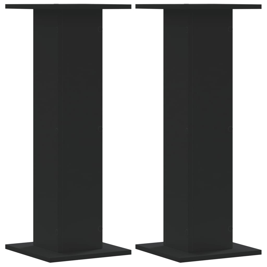 Pieds d'enceinte 2 pcs Noir 30x30x80 cm Bois d'ingénierie