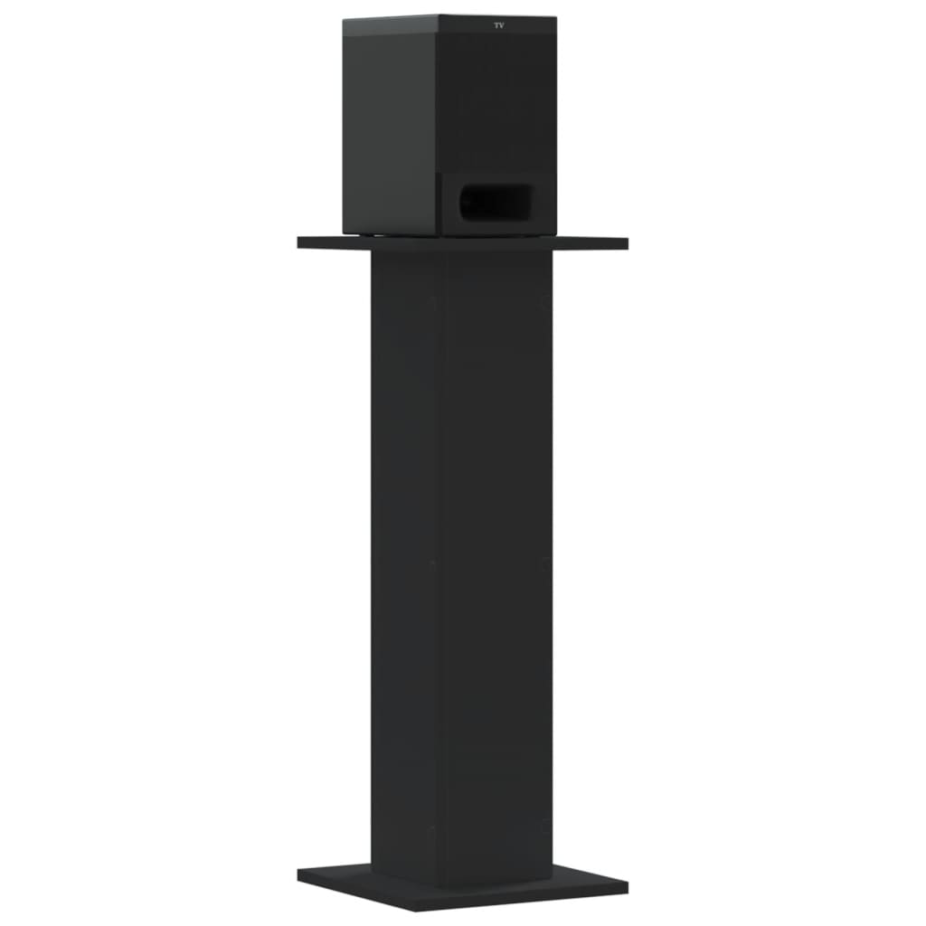 Pieds d'enceinte 2 pcs Noir 30x30x80 cm Bois d'ingénierie