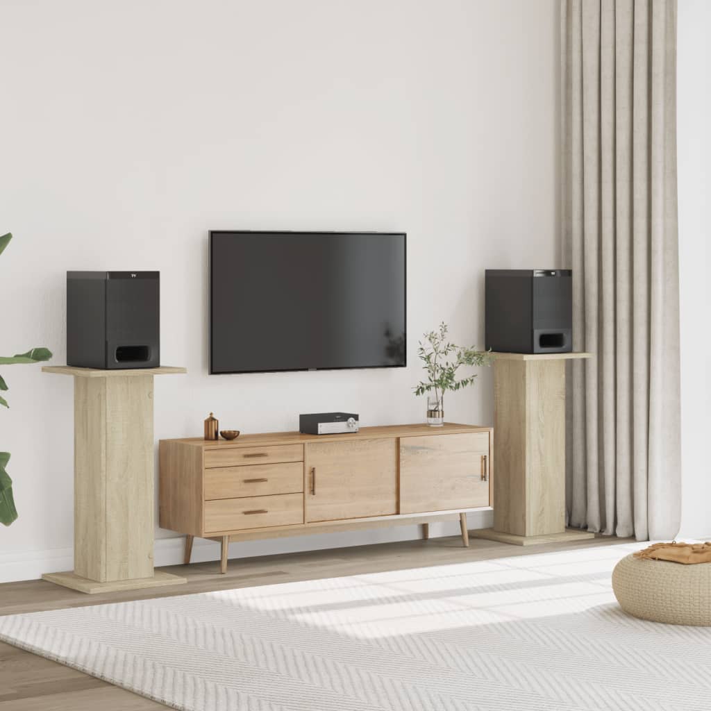 Pieds d'enceinte 2 pcs Chêne Sonoma 30x30x80cm Bois d'ingénierie