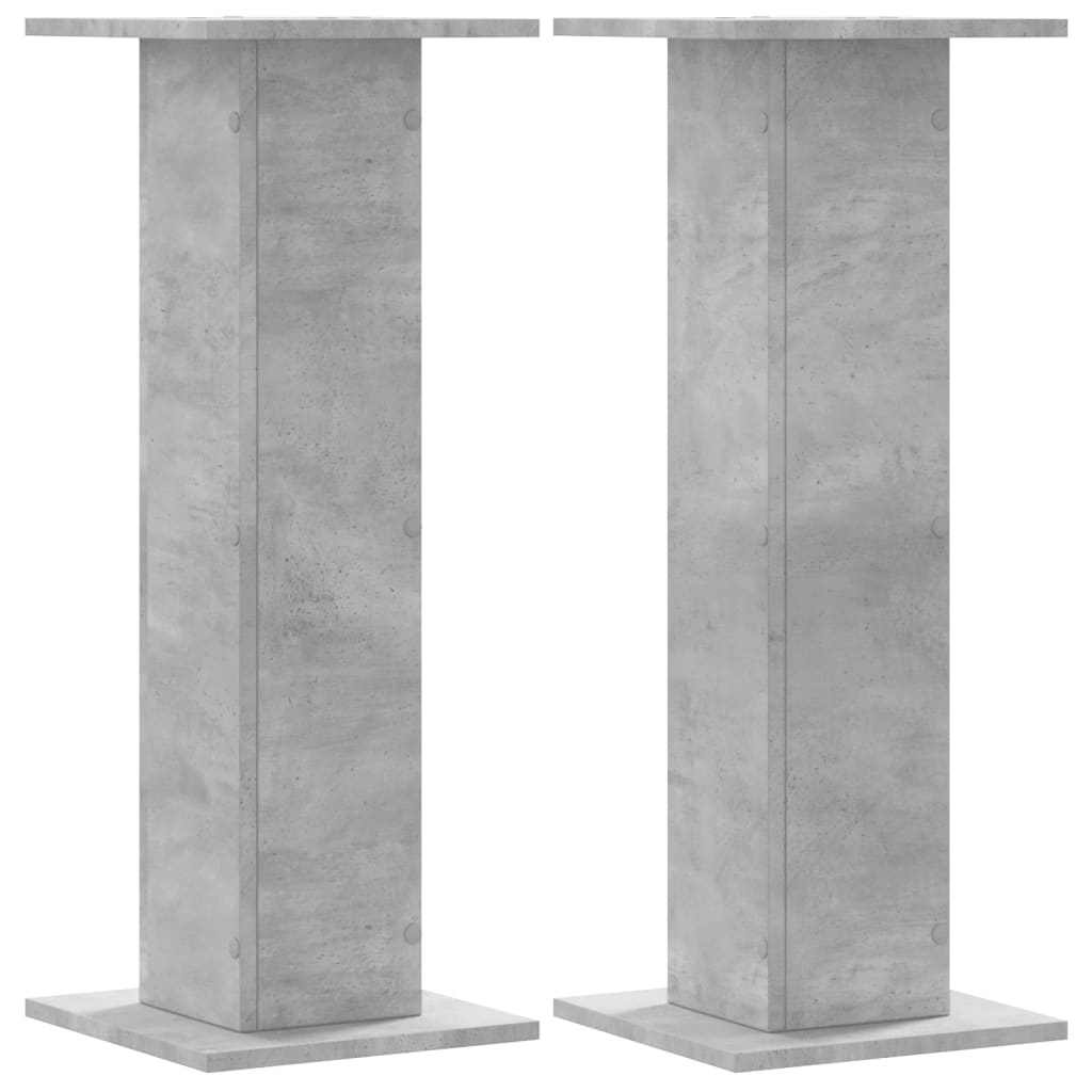 Loudspeaker stands 2 pcs. Concrete gray 30x30x80 cm Engineered wood