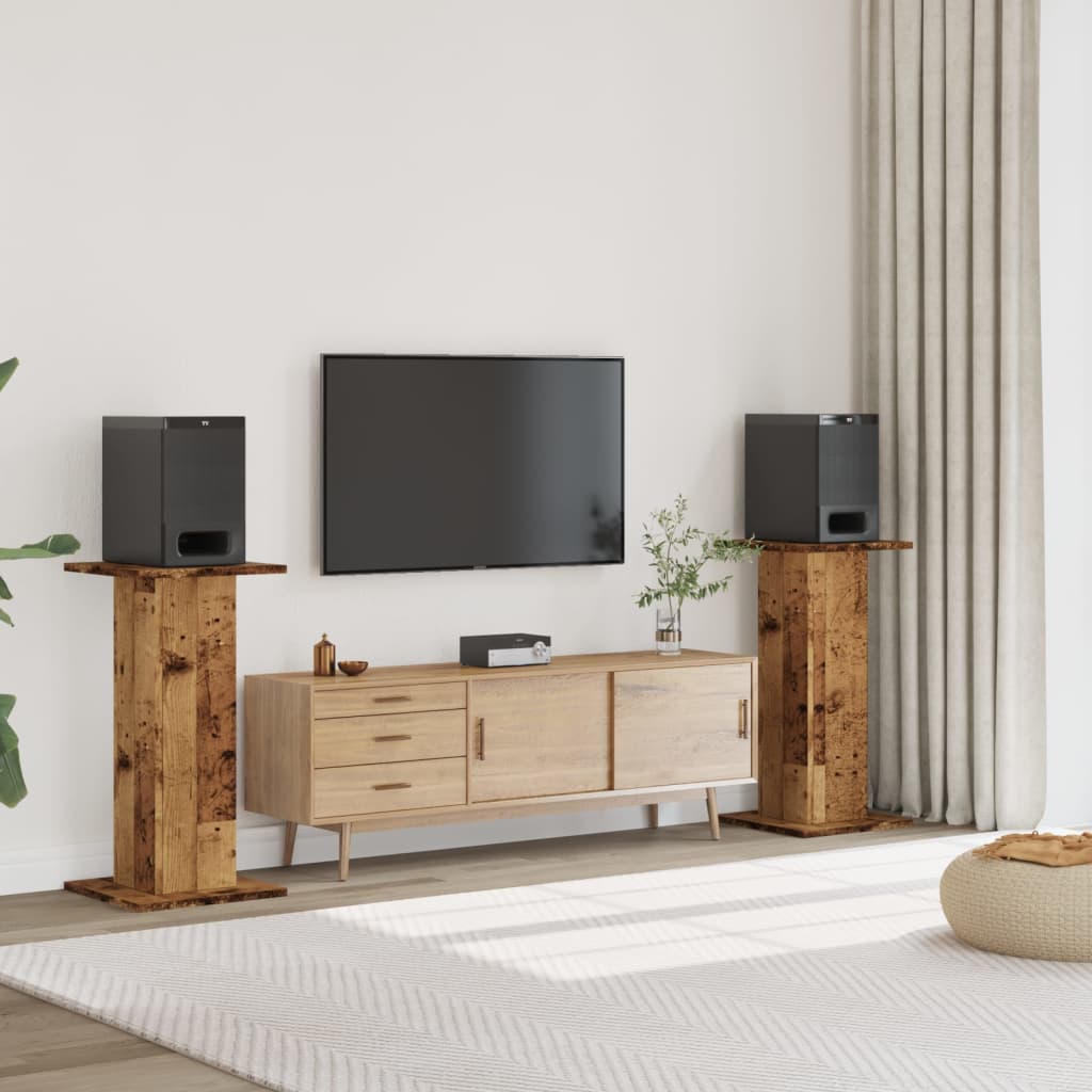 Loudspeaker stands 2 pcs. Reclaimed wood look 30x30x80 cm