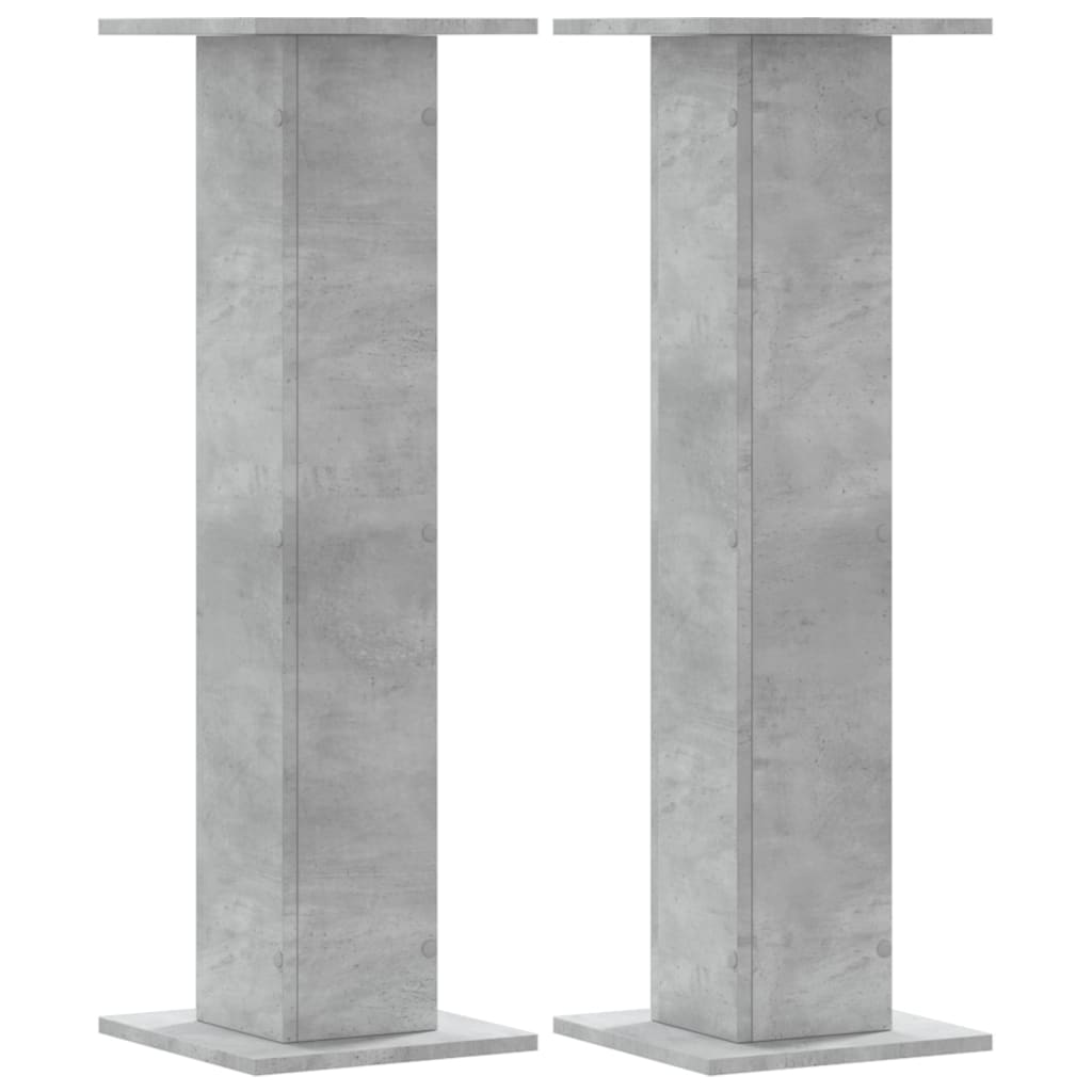 Loudspeaker stands 2 pcs. Concrete gray 30x30x95 cm Wood material