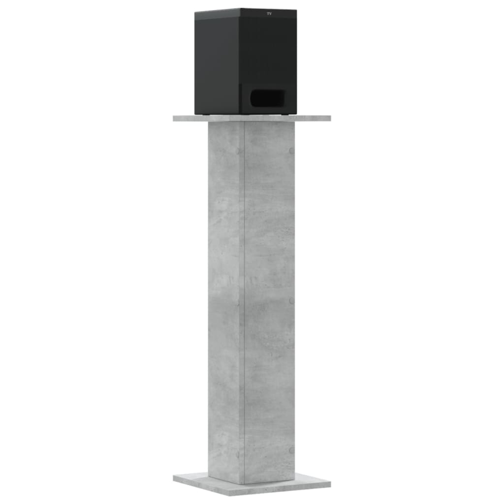 Loudspeaker stands 2 pcs. Concrete gray 30x30x95 cm Wood material