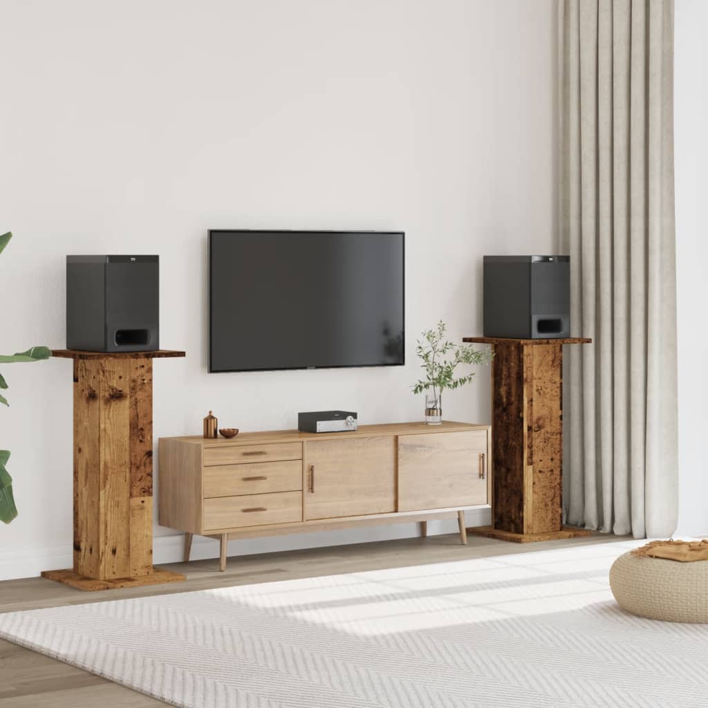 Speaker Stands 2 pcs. Reclaimed Wood Look 30x30x95 cm