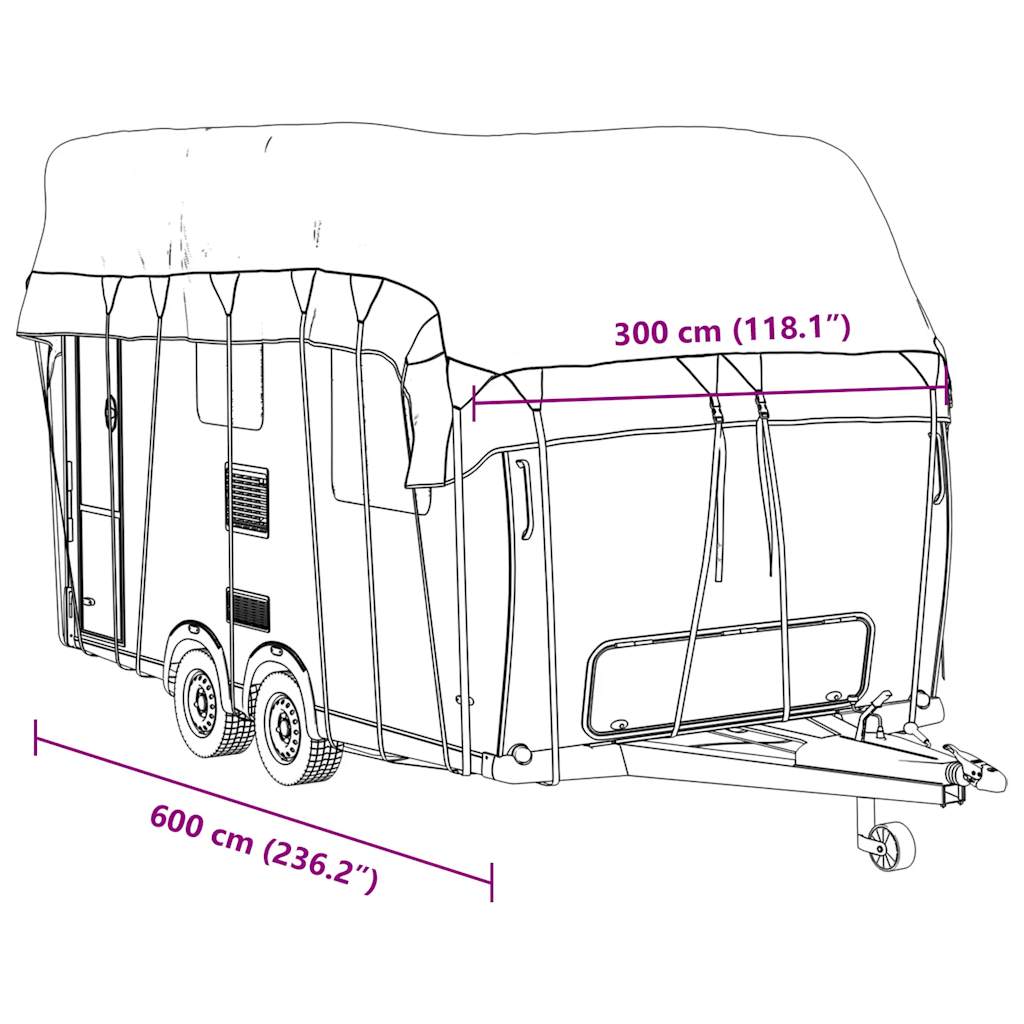 Bâche de toit pour caravane Gris 600x300 cm Tissu non tissé