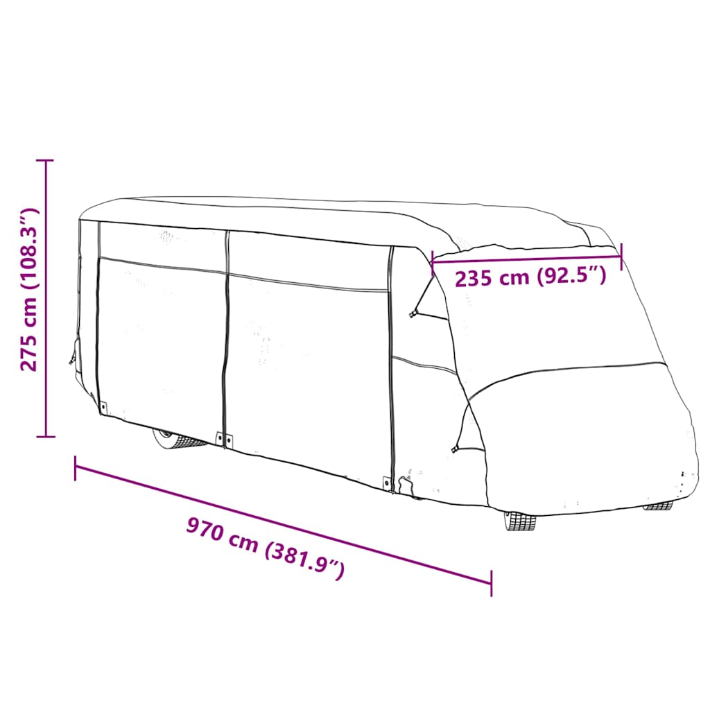 RV Cover Gray 970x235x275 cm Non-woven Fabric