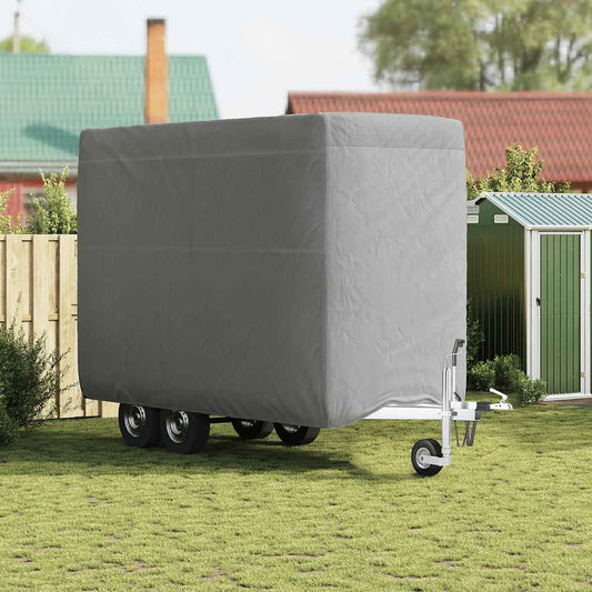 Housse de protection pour remorque à chevaux grise 376x168x240 cm intissé