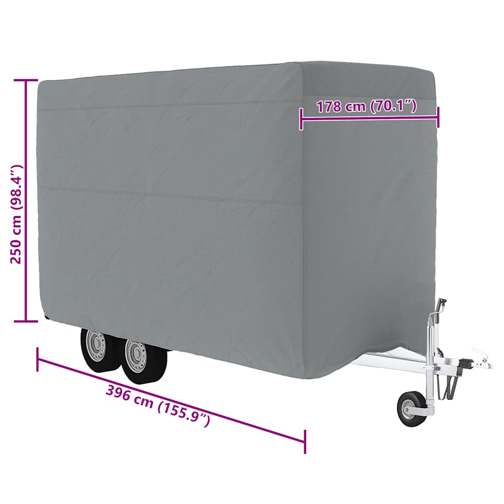 Horse Trailer Cover Grey 396x178x250 cm Non-Woven Fabric