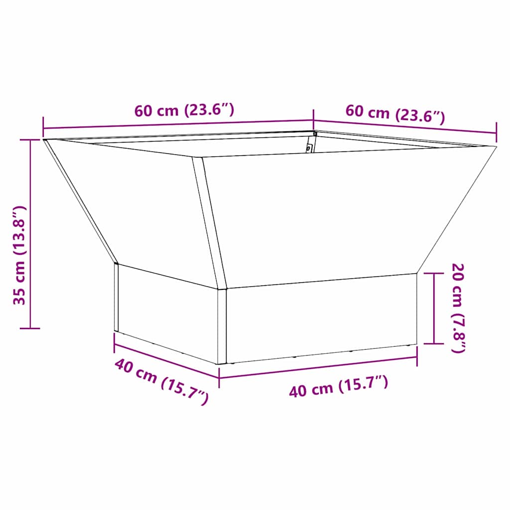 Feuerstelle Schwarz 60 x 60 x 35 cm Stahl