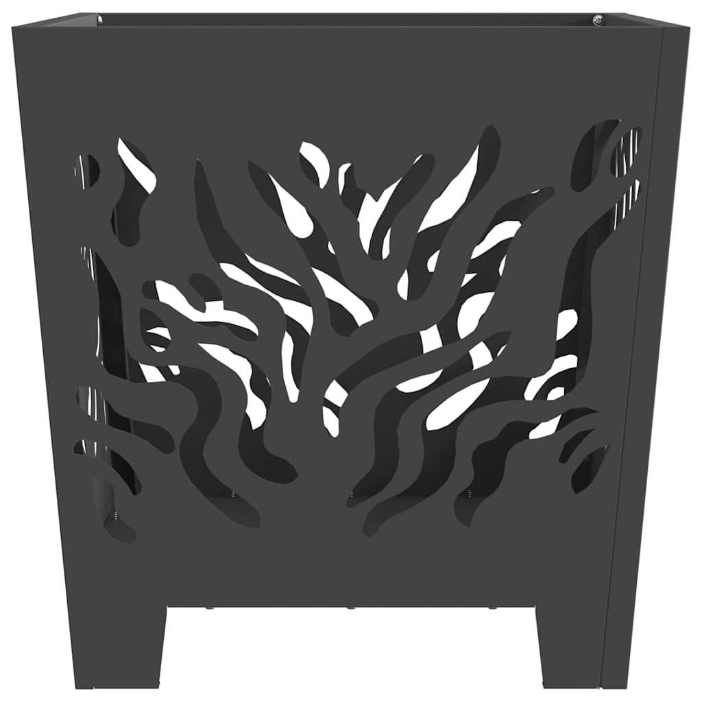 Feuerstelle Schwarz 40 x 40 x 40 cm Stahl