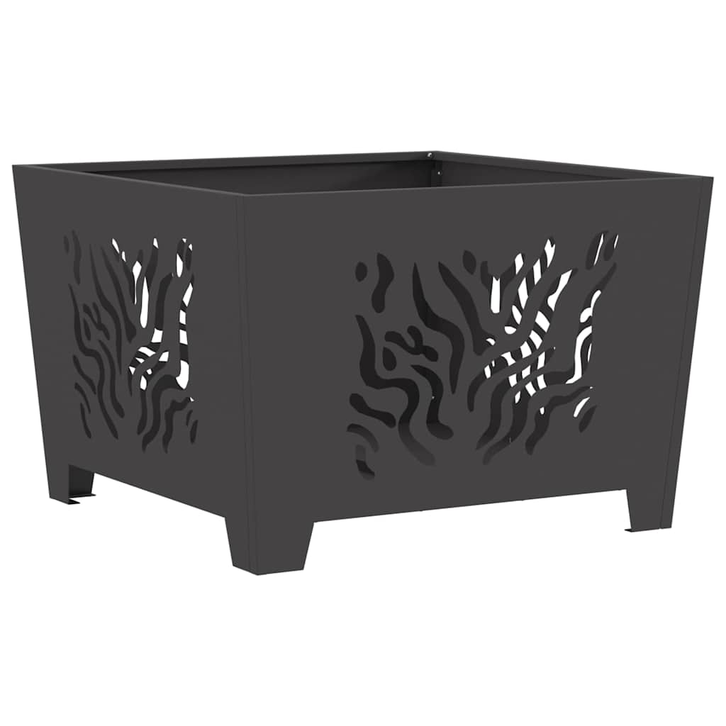 Feuerstelle Schwarz 60 x 60 x 40 cm Stahl