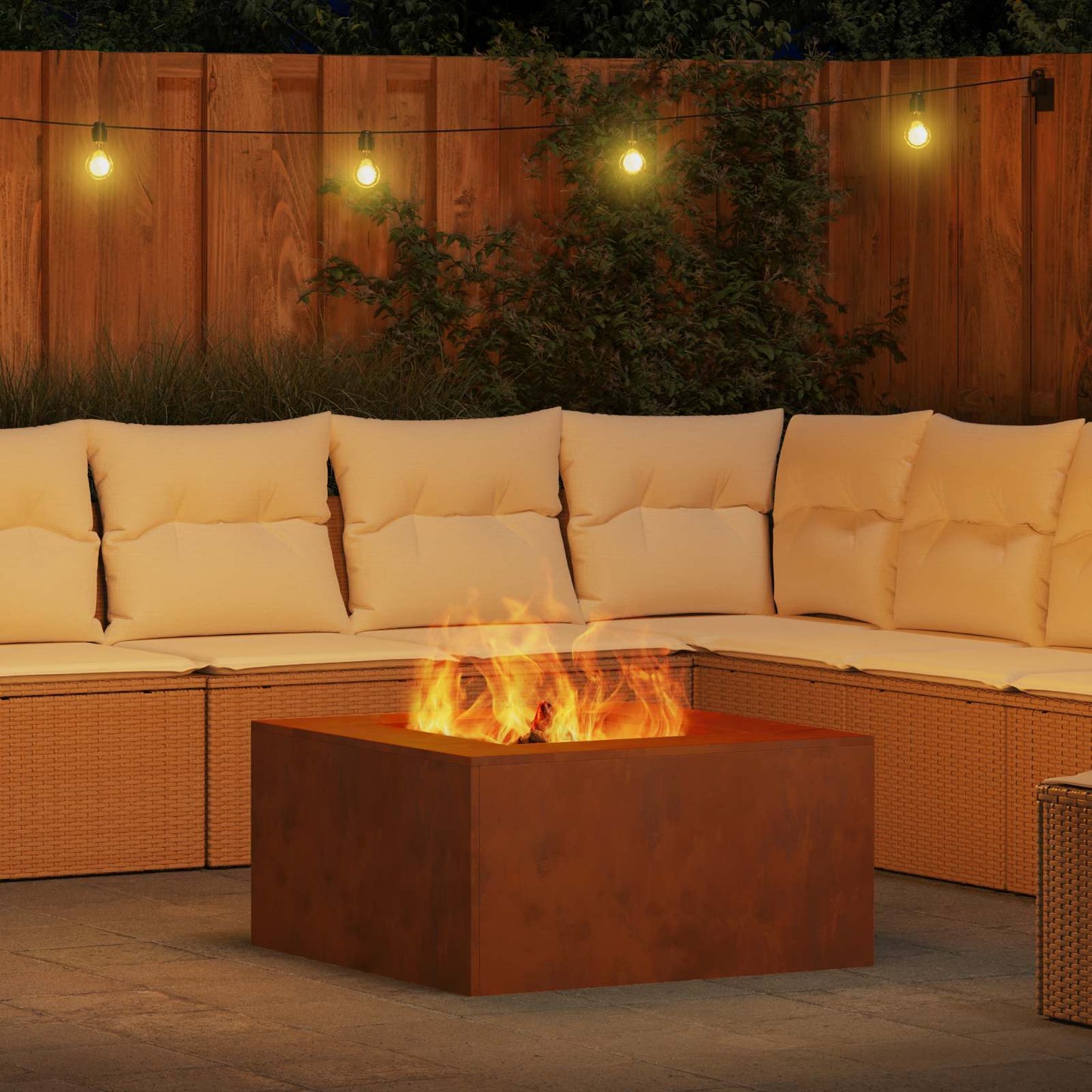 Feuerstelle Braun 80 x 80 x 40 cm Wetterfeststahl