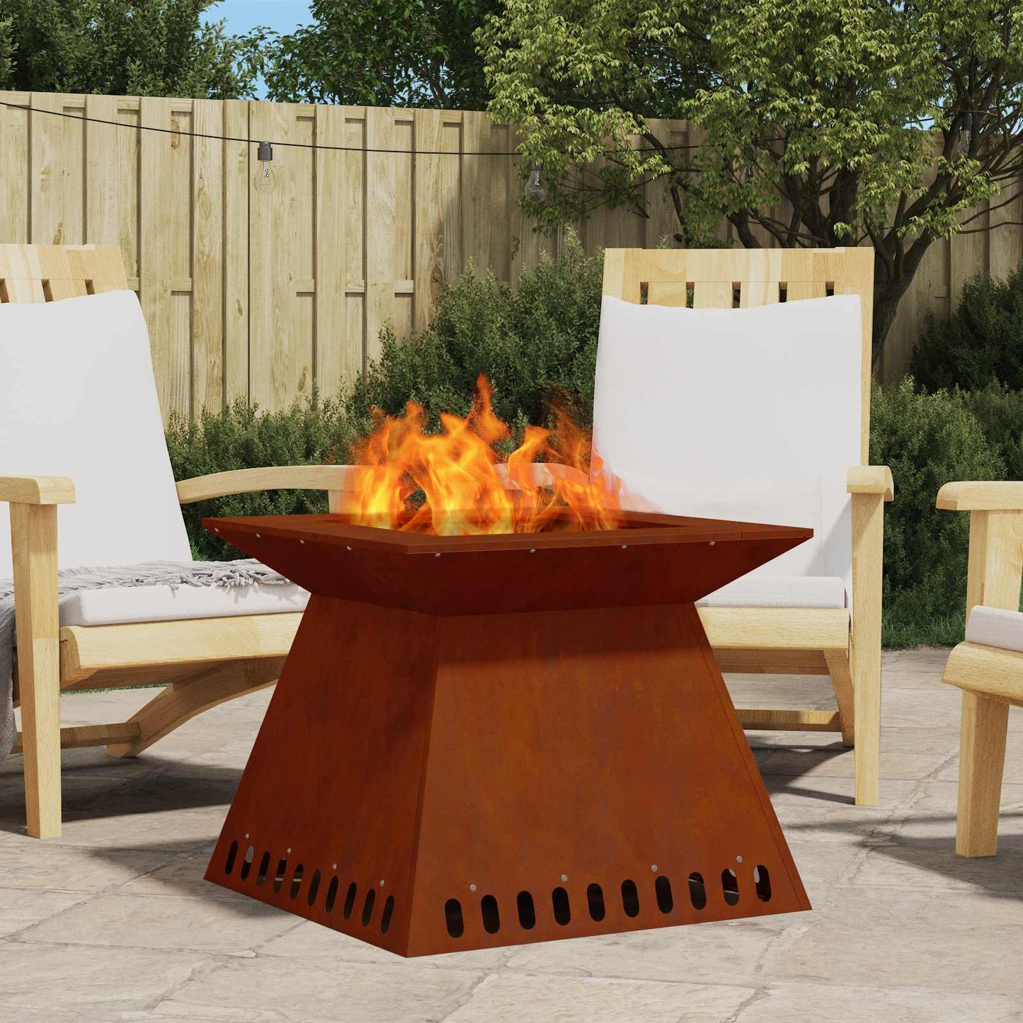 Feuerstelle Braun 60 x 60 x 50 cm Wetterfeststahl