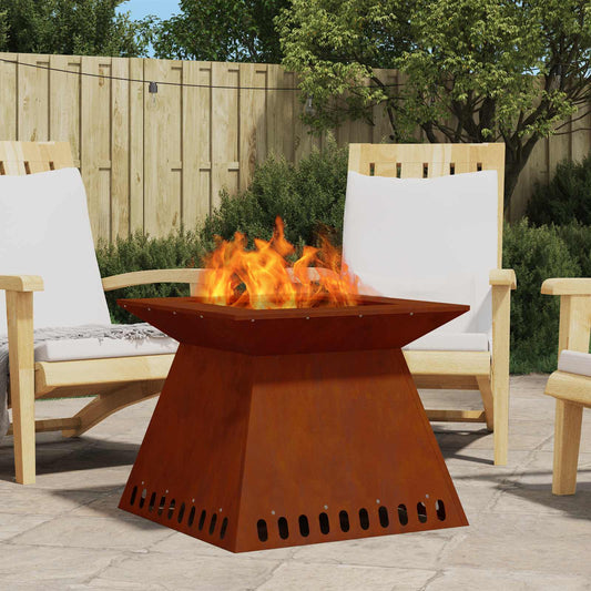 Feuerstelle Braun 60 x 60 x 50 cm Wetterfeststahl