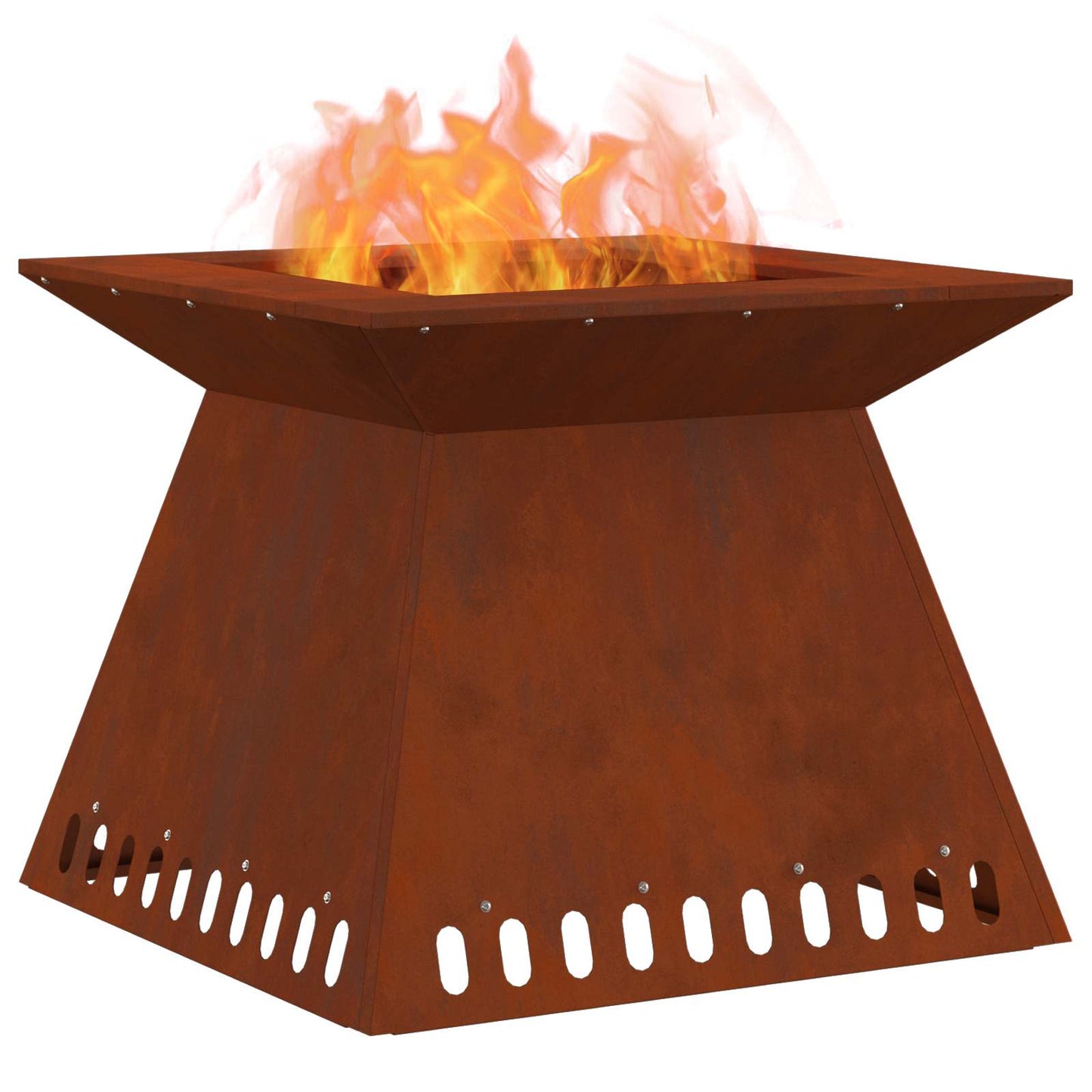 Feuerstelle Braun 60 x 60 x 50 cm Wetterfeststahl