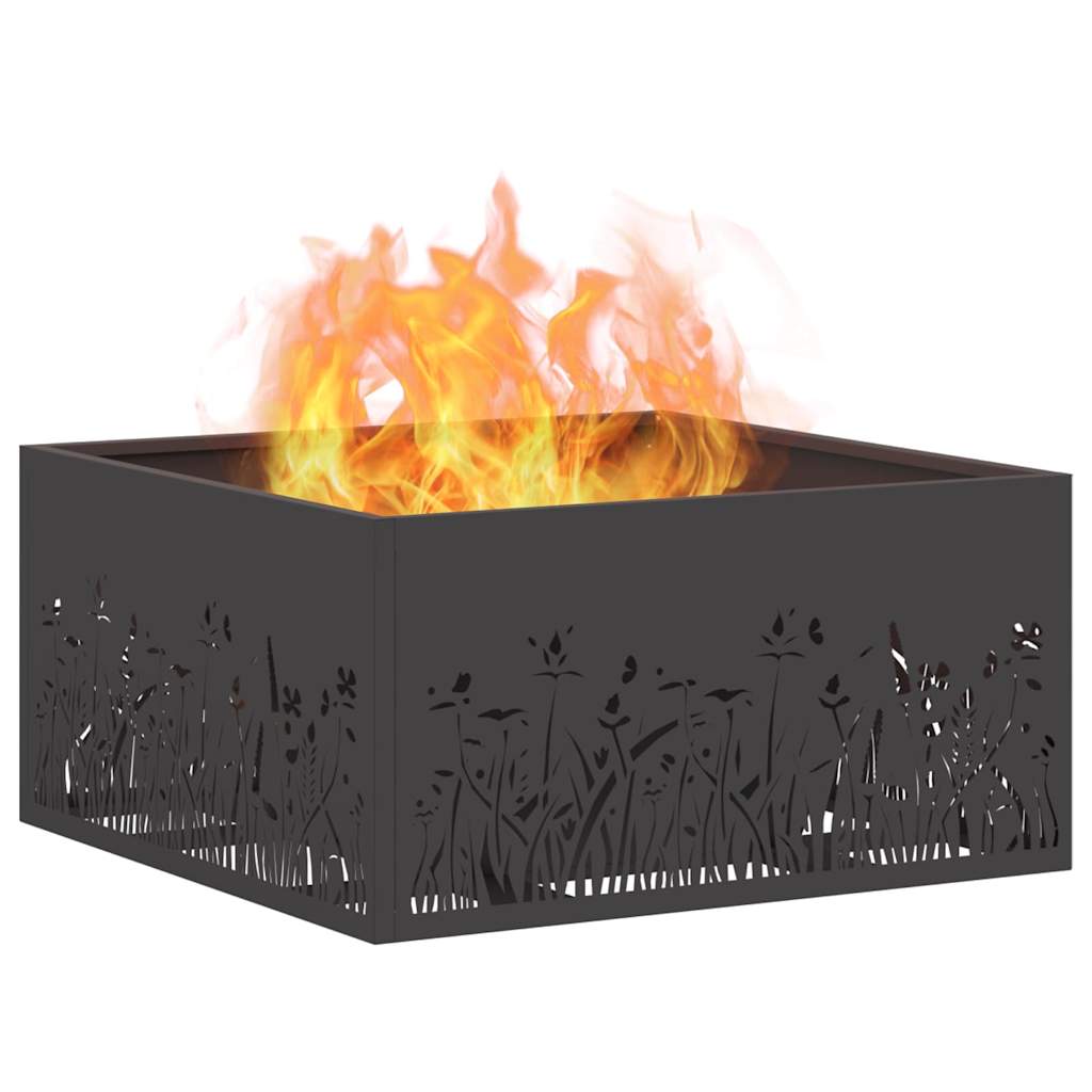 Feuerstelle Schwarz 60 x 60 x 30 cm Stahl