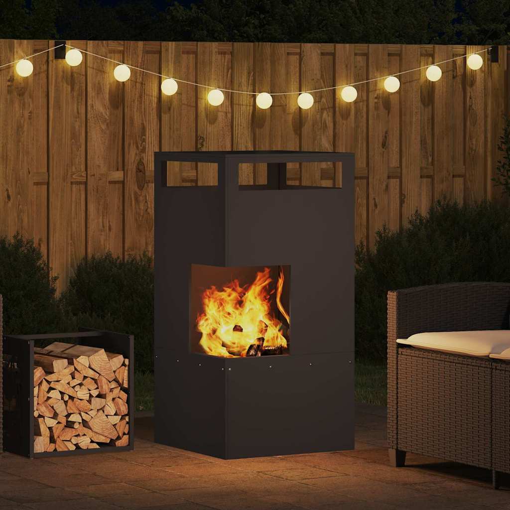 Feuerstelle Schwarz 50 x 50 x 100 cm Stahl