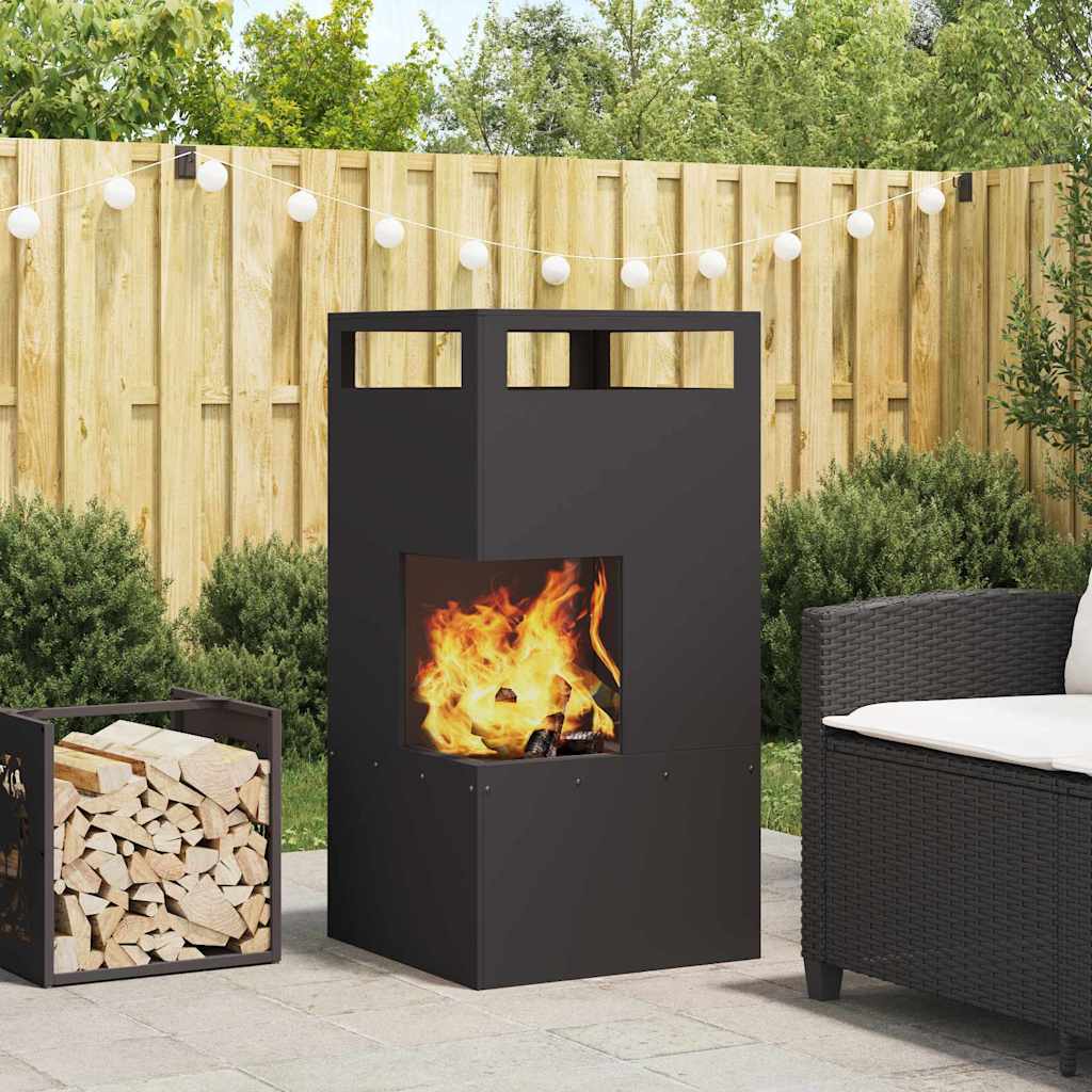 Feuerstelle Schwarz 50 x 50 x 100 cm Stahl