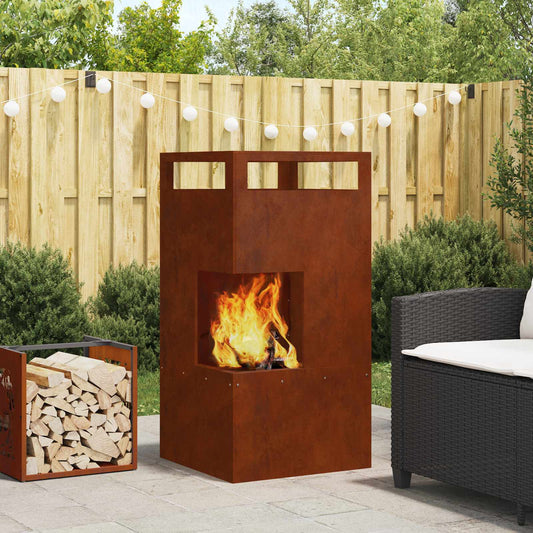 Feuerstelle Braun 50 x 50 x 100 cm Stahl