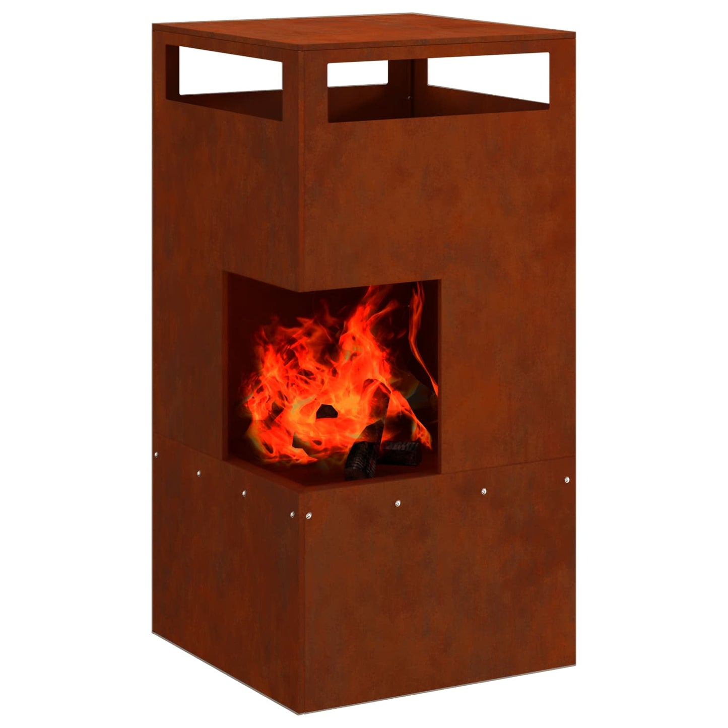 Feuerstelle Braun 50 x 50 x 100 cm Stahl