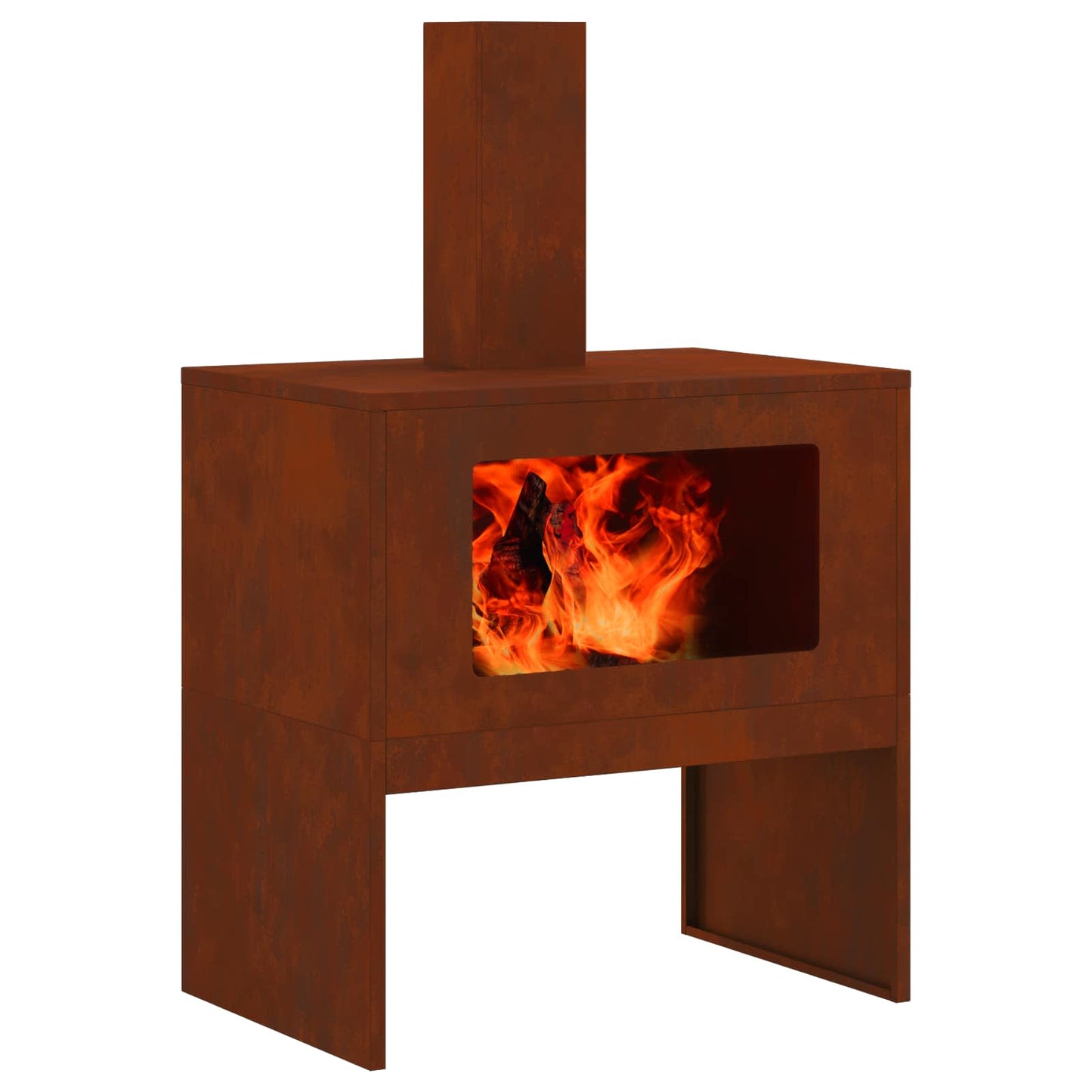 Feuerstelle Braun 60 x 40 x 96 cm Wetterfeststahl