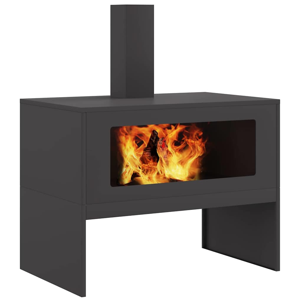 Feuerstelle Schwarz 80 x 50 x 96 cm Kaltgewalzter Stahl