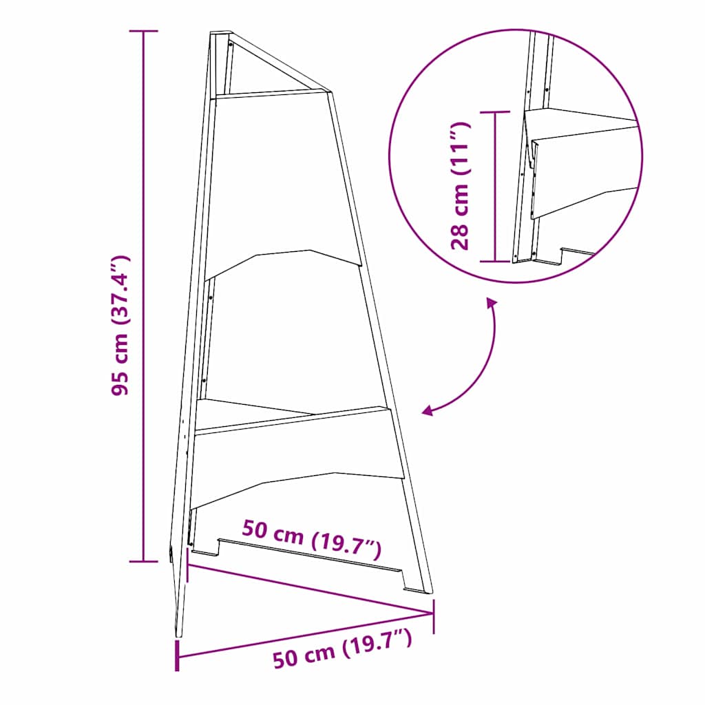 Feuerstelle Braun 50 x 50 x 95 cm Wetterfeststahl