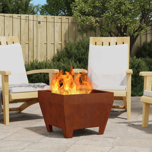 Feuerstelle Braun 50 x 50 x 38 cm Wetterfeststahl