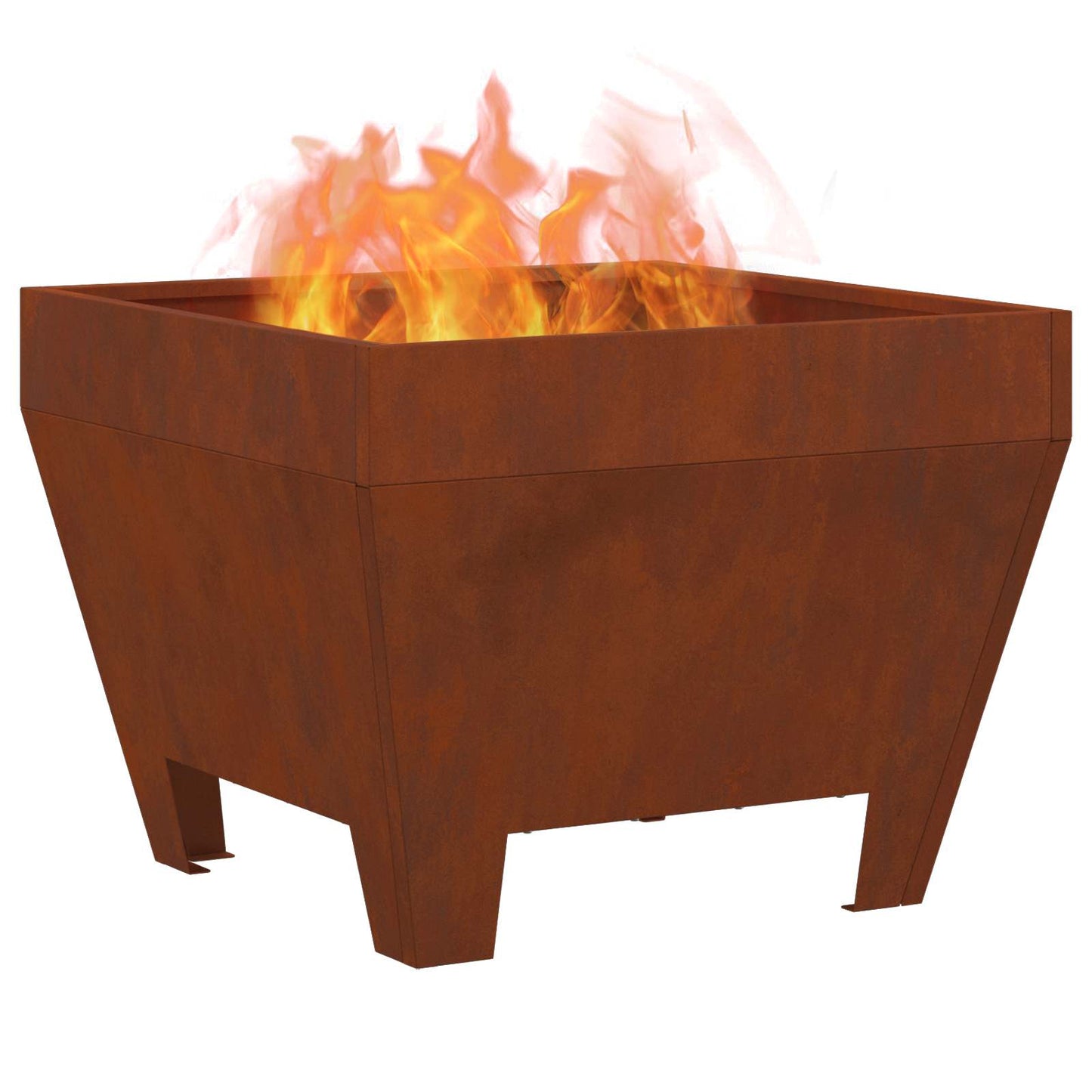 Feuerstelle Braun 50 x 50 x 38 cm Wetterfeststahl