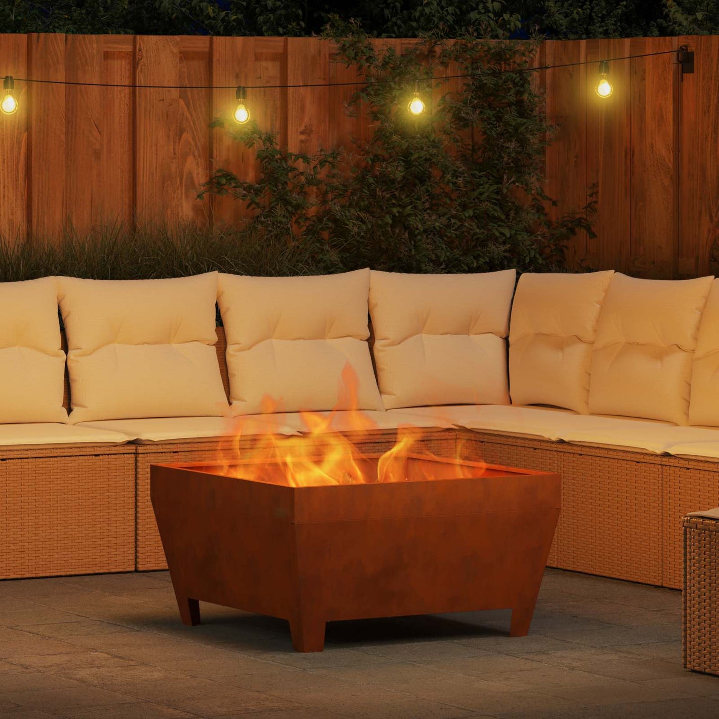 Feuerstelle Braun 80 x 80 x 43 cm Wetterfeststahl
