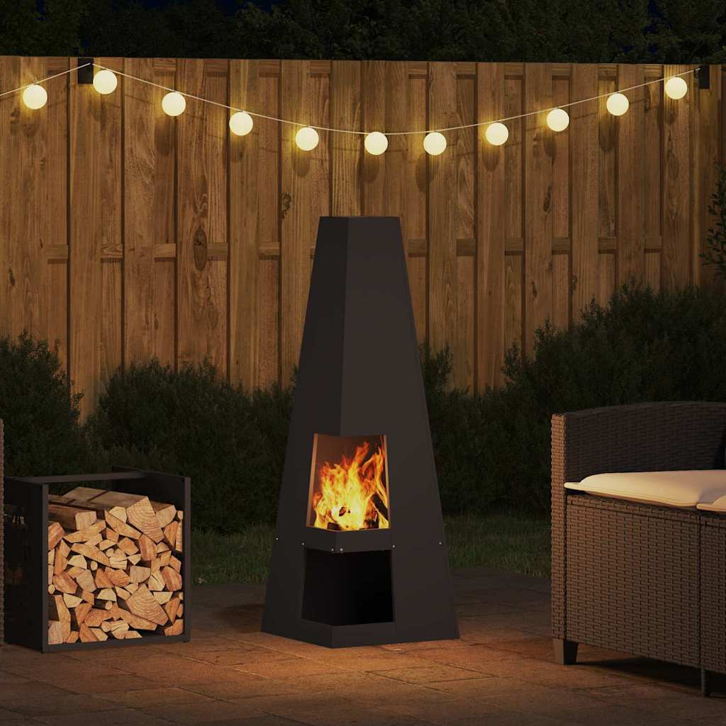 Feuerstelle Schwarz 35 x 35 x 100 cm Stahl