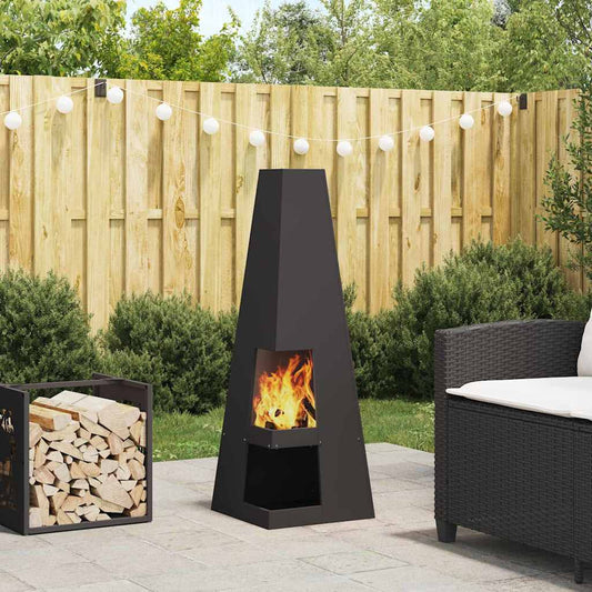 Feuerstelle Schwarz 35 x 35 x 100 cm Stahl