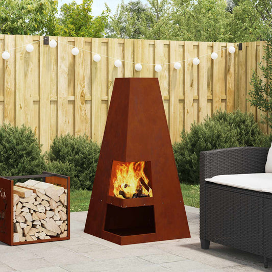 Feuerstelle Braun 50 x 50 x 100 cm Stahl