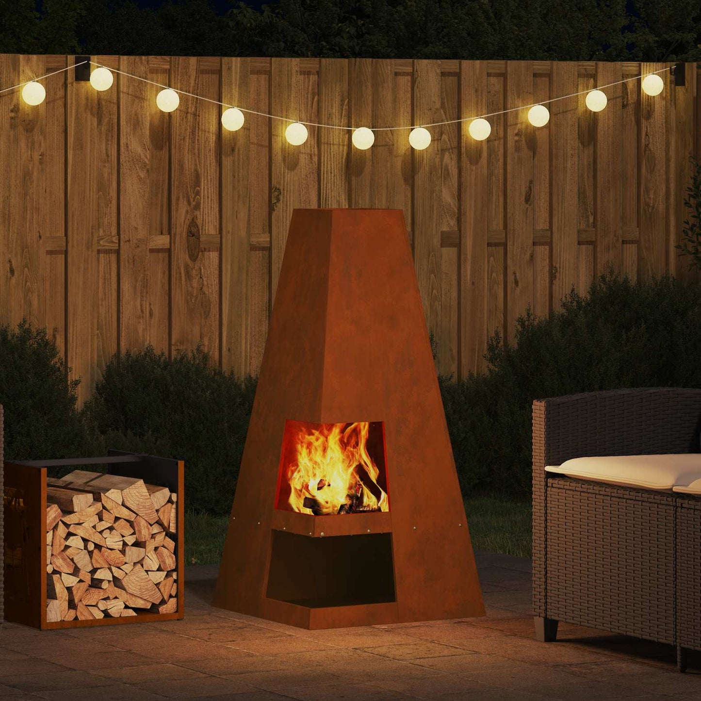 Feuerstelle Braun 50 x 50 x 100 cm Stahl