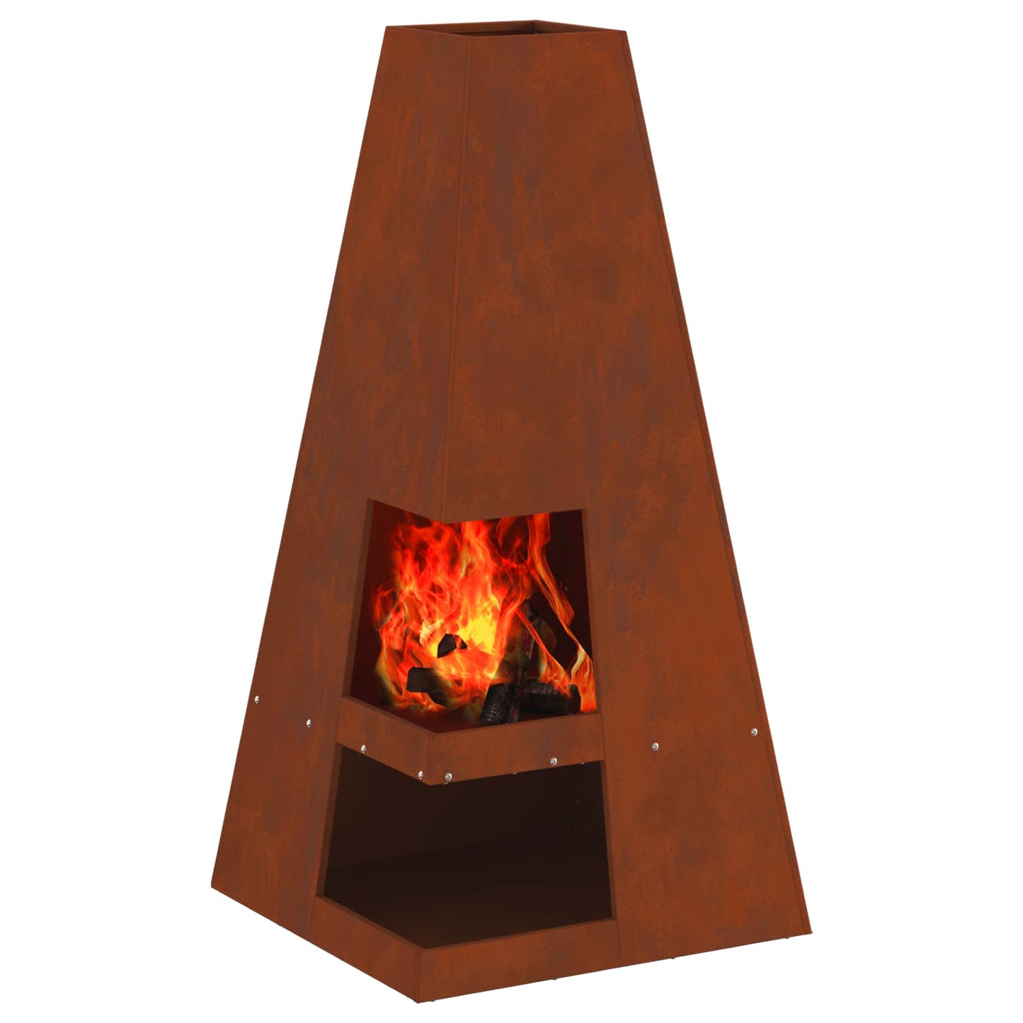 Feuerstelle Braun 50 x 50 x 100 cm Stahl