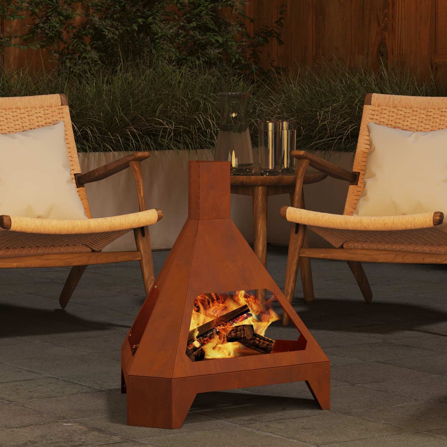 Feuerstelle Braun 50 x 43 x 52 cm Wetterfeststahl