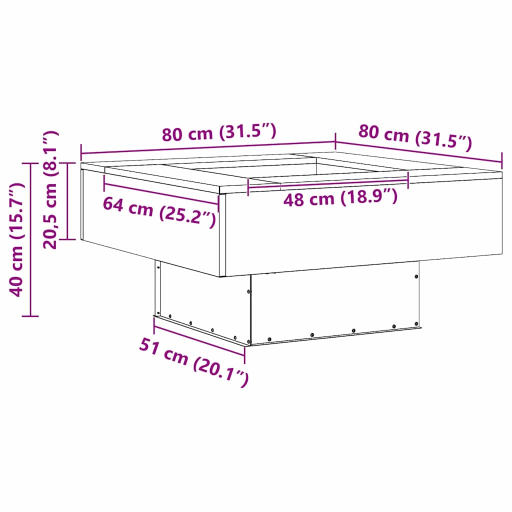 Feuerstelle Schwarz 80 x 80 x 40 cm Stahl