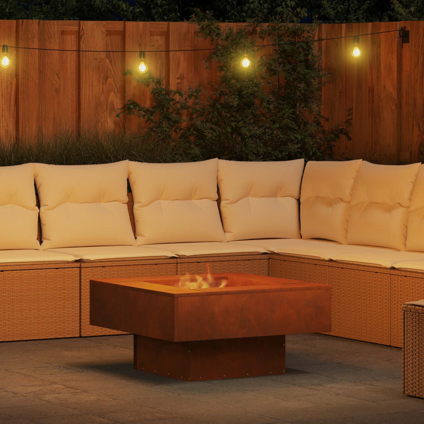 Feuerstelle Braun 80 x 80 x 40 cm Wetterfeststahl