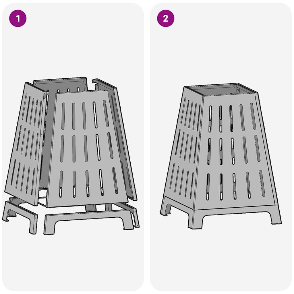 Feuerstelle Braun 50 x 50 x 70 cm Wetterfeststahl