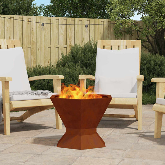 Feuerstelle Braun 50 x 50 x 40 cm Wetterfeststahl