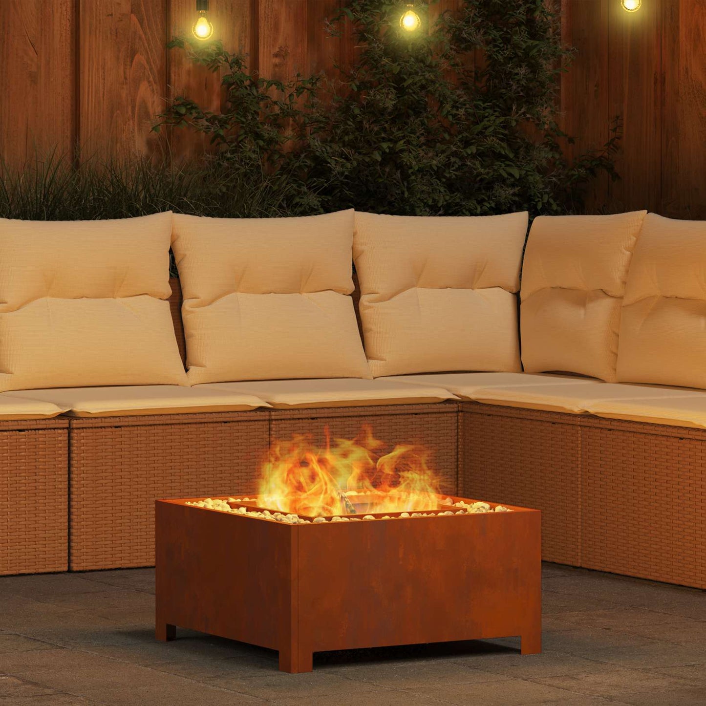 Feuerstelle Braun 60 x 60 x 30 cm Wetterfeststahl