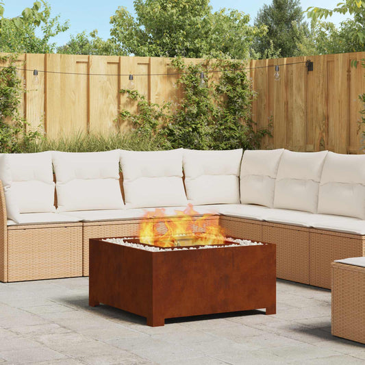 Feuerstelle Braun 80 x 80 x 40 cm Wetterfeststahl