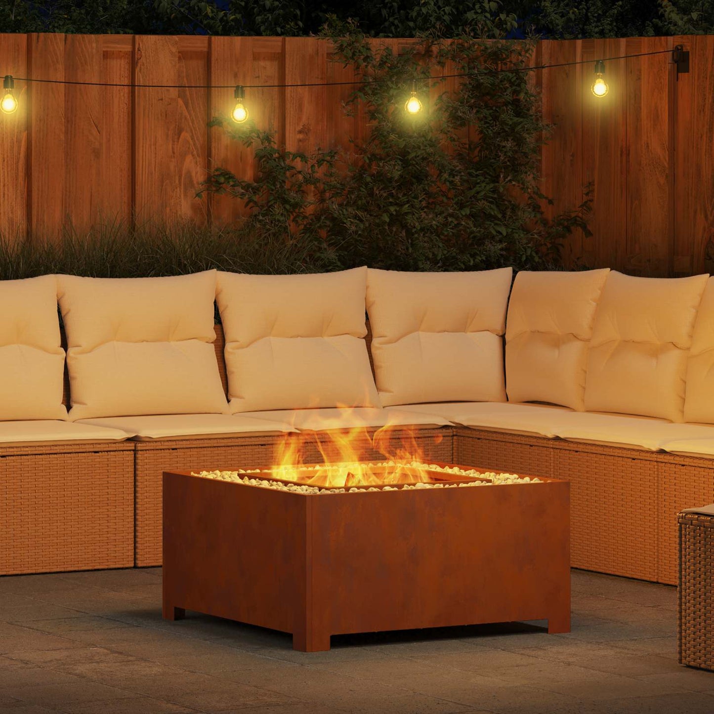 Feuerstelle Braun 80 x 80 x 40 cm Wetterfeststahl