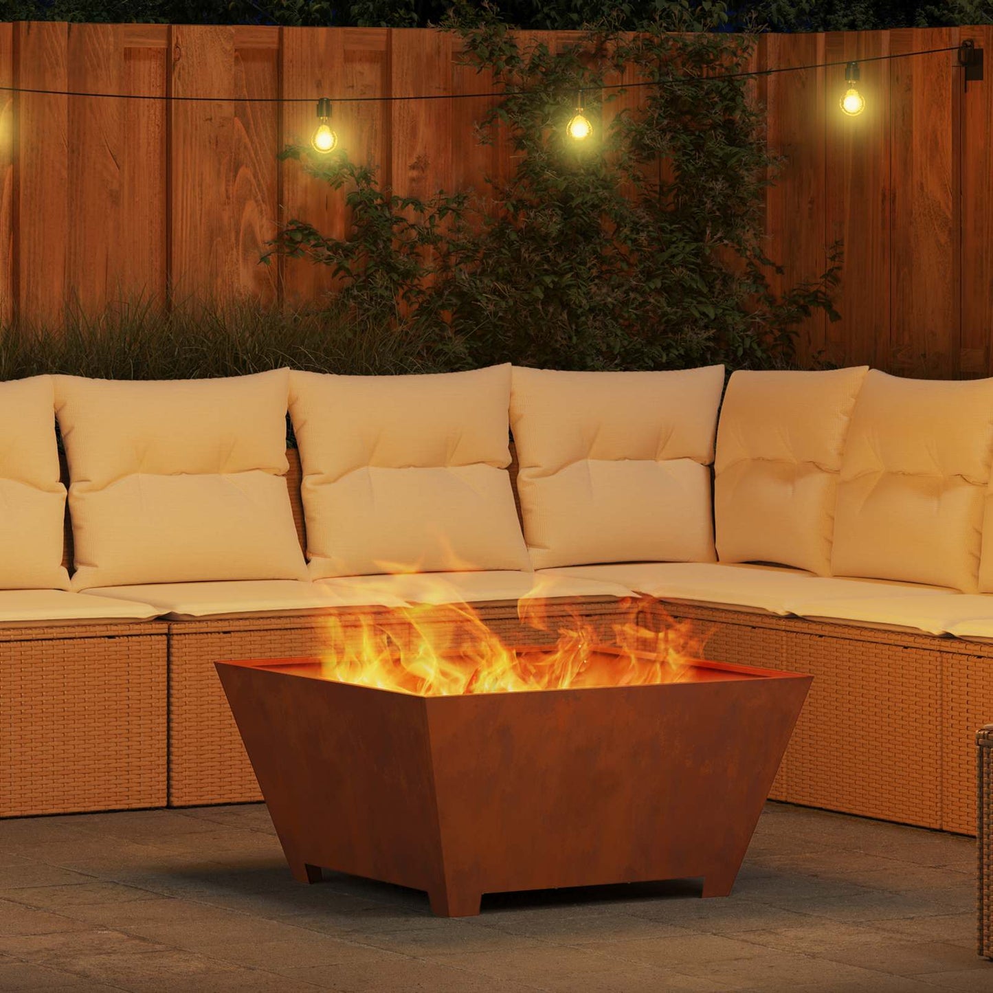 Feuerstelle Braun 80 x 80 x 40 cm Wetterfeststahl