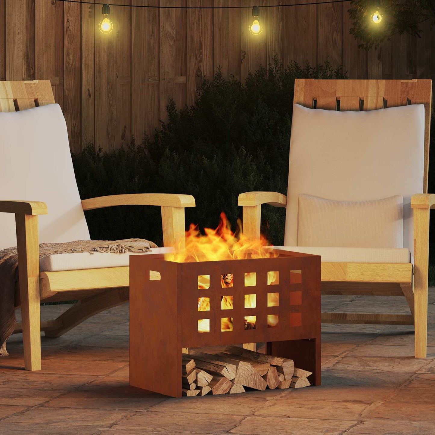 Feuerstelle Braun 50 x 30 x 40 cm Stahl