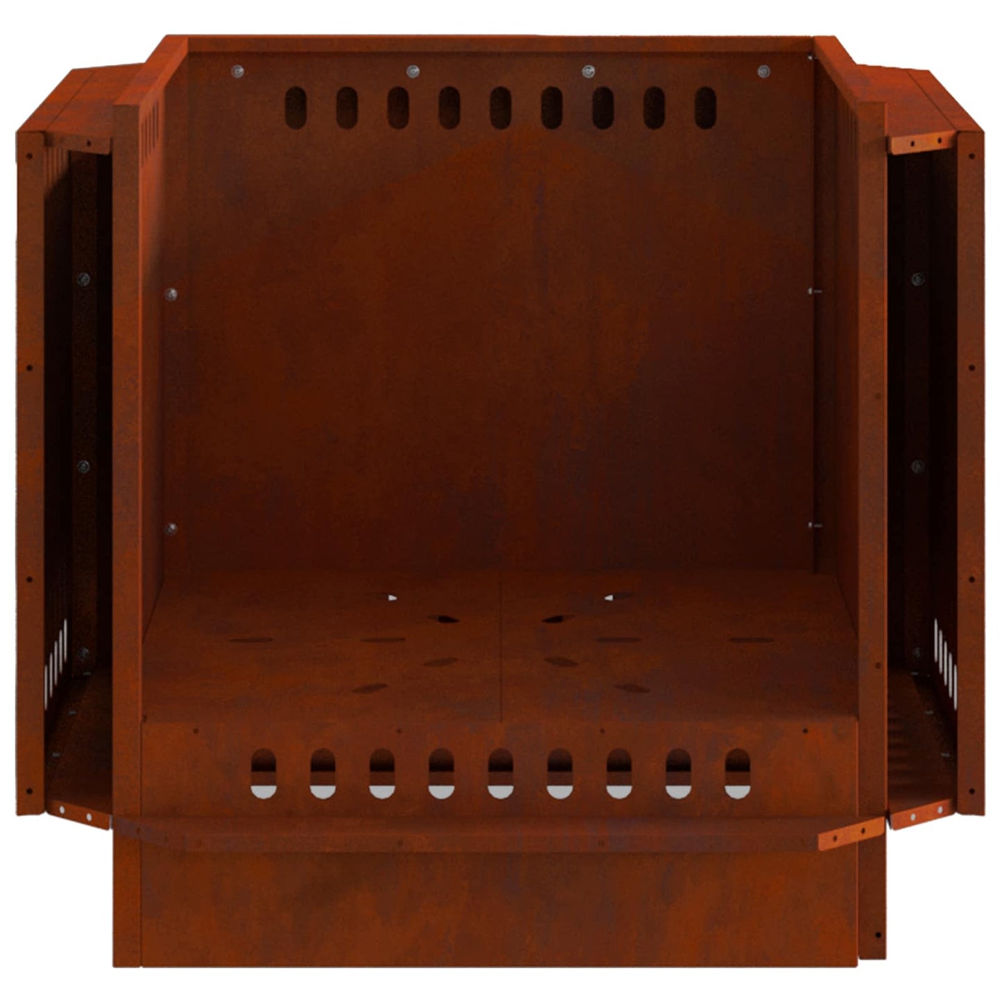Rauchfreier Feuerkorb Braun 58 x 58 x 51 cm Wetterfeststahl