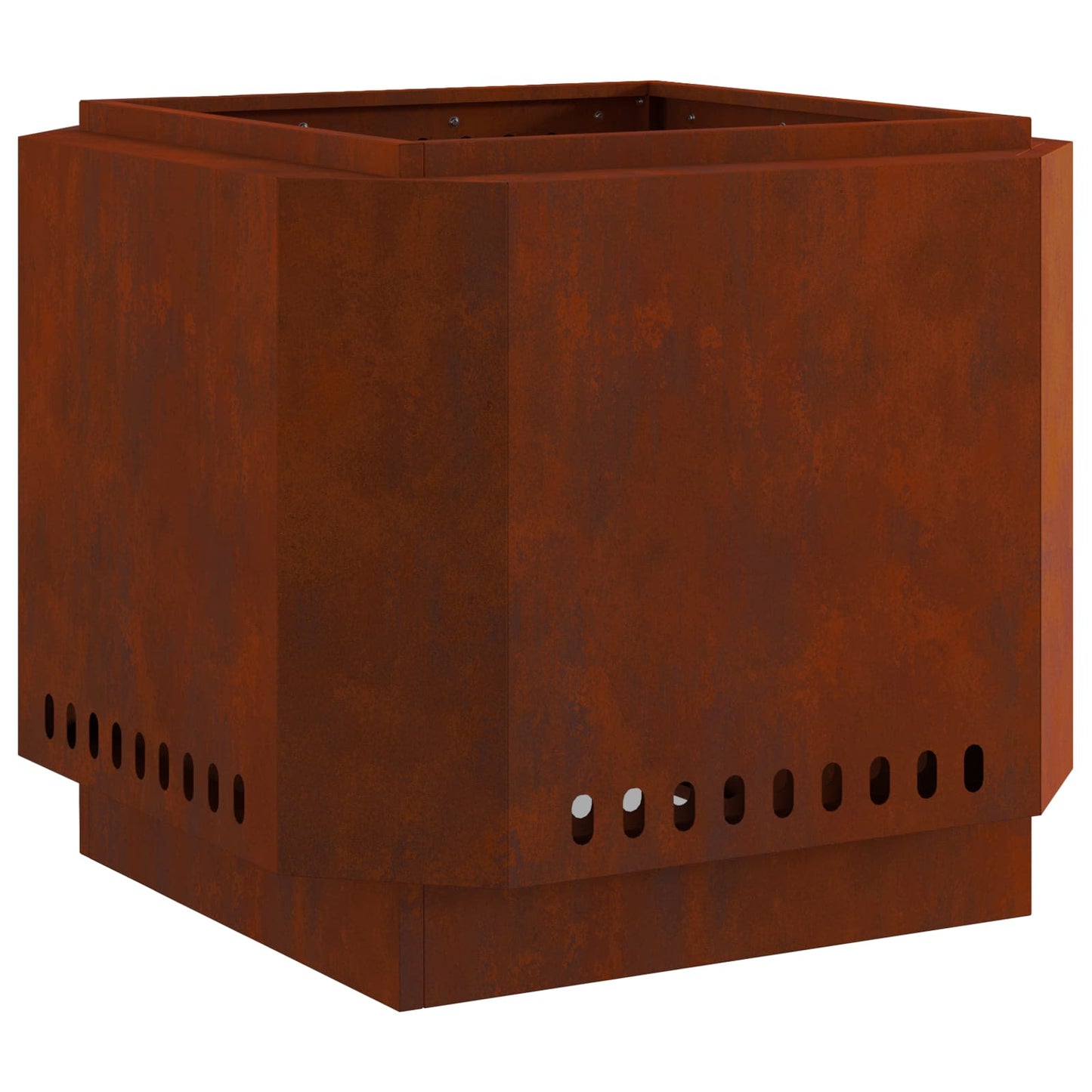Rauchfreier Feuerkorb Braun 58 x 58 x 51 cm Wetterfeststahl